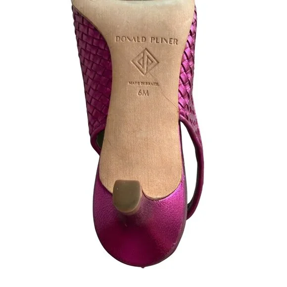NEW Donald Pliner Olympia Sling Back Kitten Heel Pumps in Fuchsia Sz. 6 - Picture 11 of 11